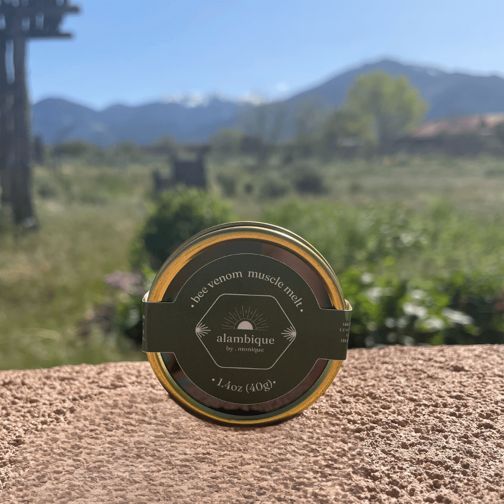 ethical bee venom • muscle melt sittin in the sun on a bench the • alambique