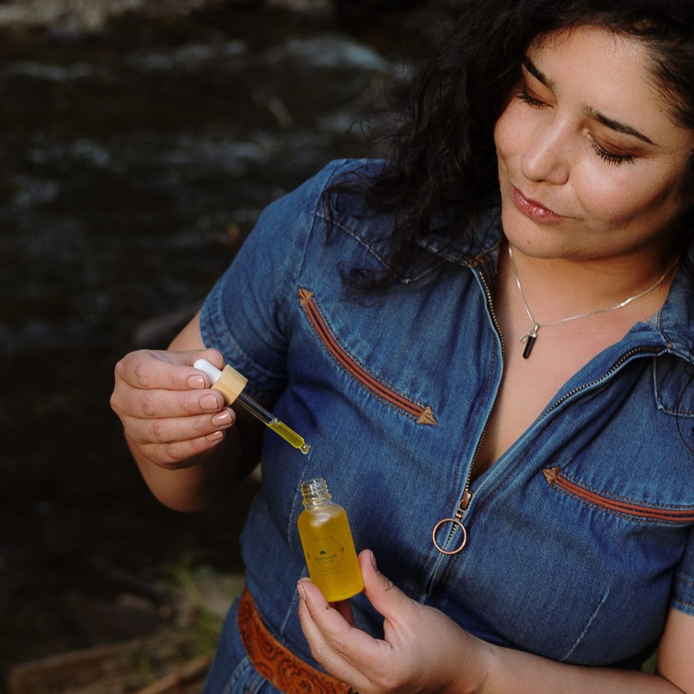 the owner of the alambique Monique, holds the best ethical bee venom skin serum in nature